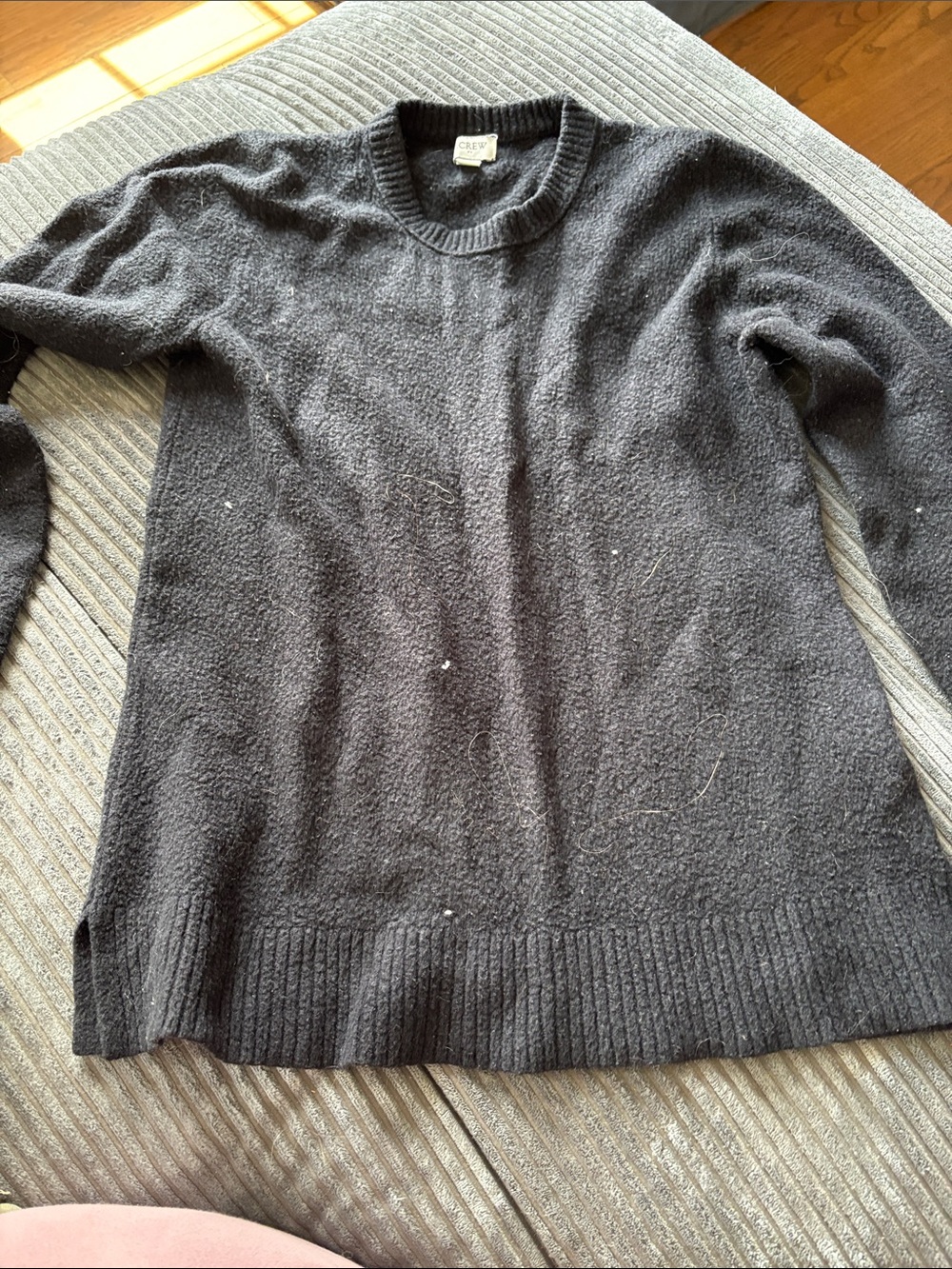 J. Crew Black Crewneck Wool Sweater